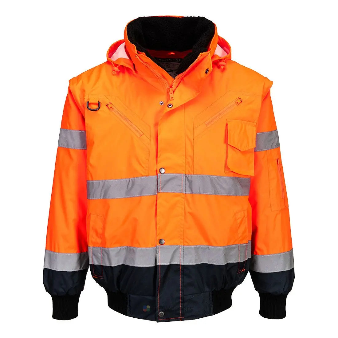 BLOUSON BOMBER 3-EN-1 HAUTE VISIBILITÉ BICOLORE