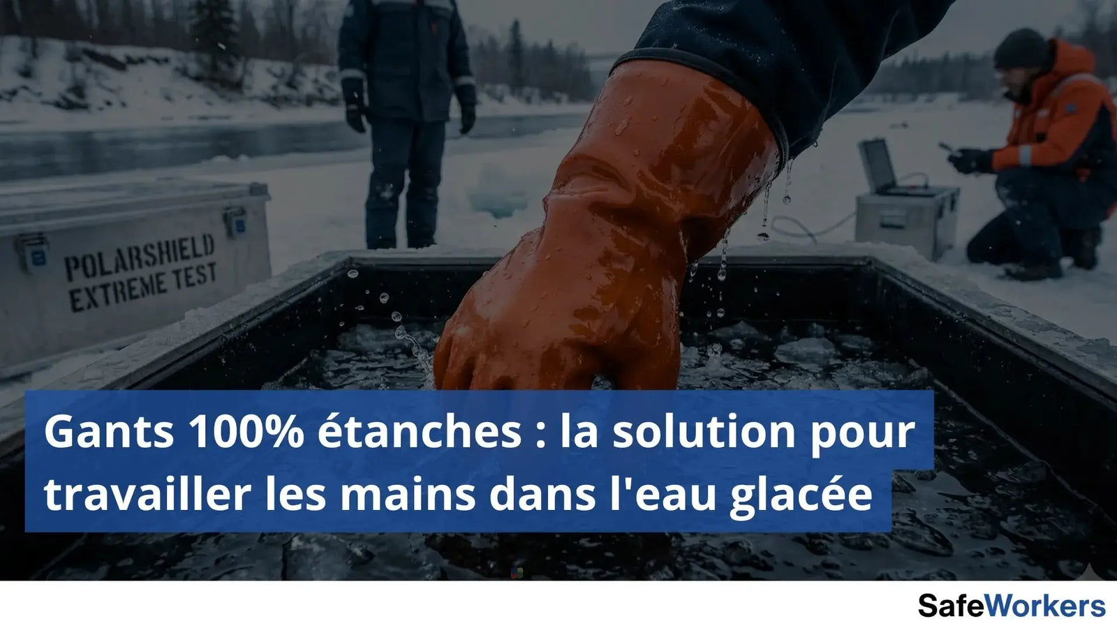 Personne en train de plonger sa main avec un gant de protection, 100 % étanche pour un test d'étanchéité