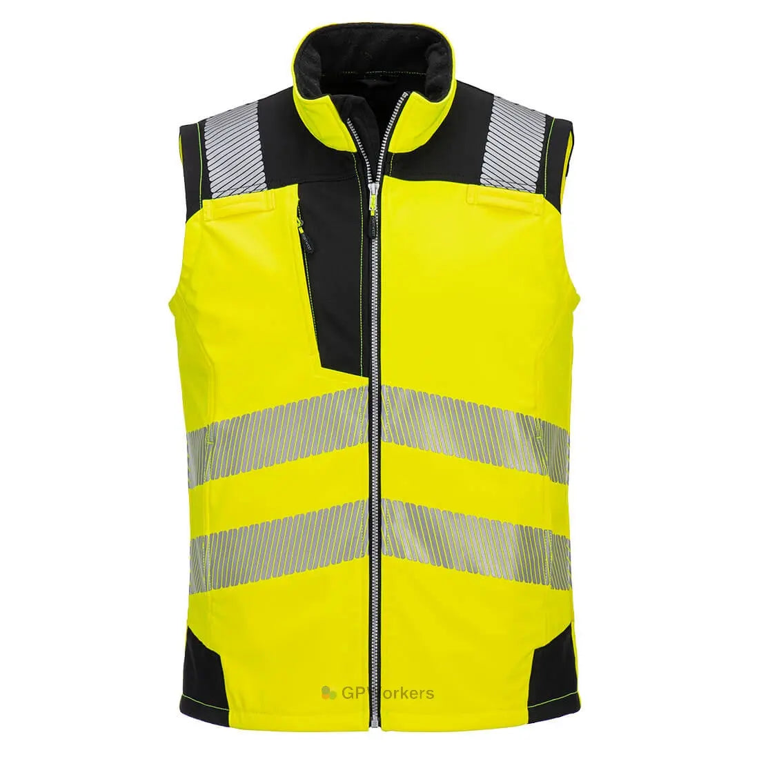 SOFTSHELL SANS MANCHES HI-VIS (3 COUCHES)