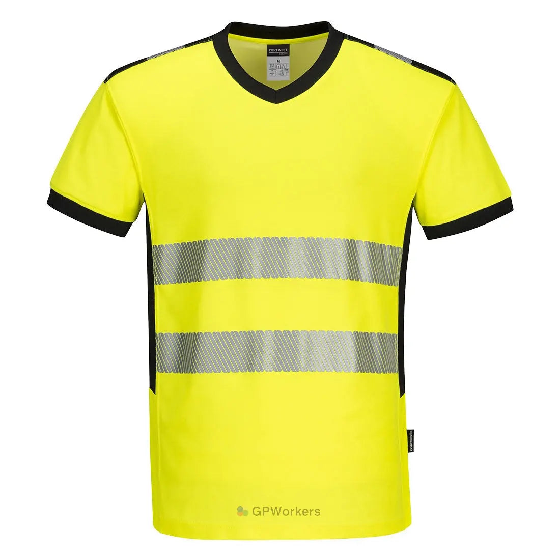 T-SHIRT COL V PW3 HI-VIS