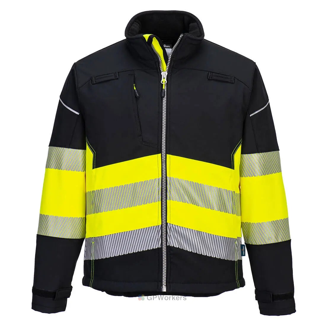 VESTE SOFTSHELL PW3 HAUTE VISIBILITÉ CLASSE 1